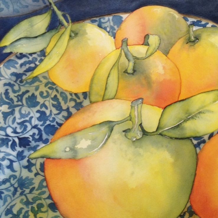 clementiner i Palma, akvarell
